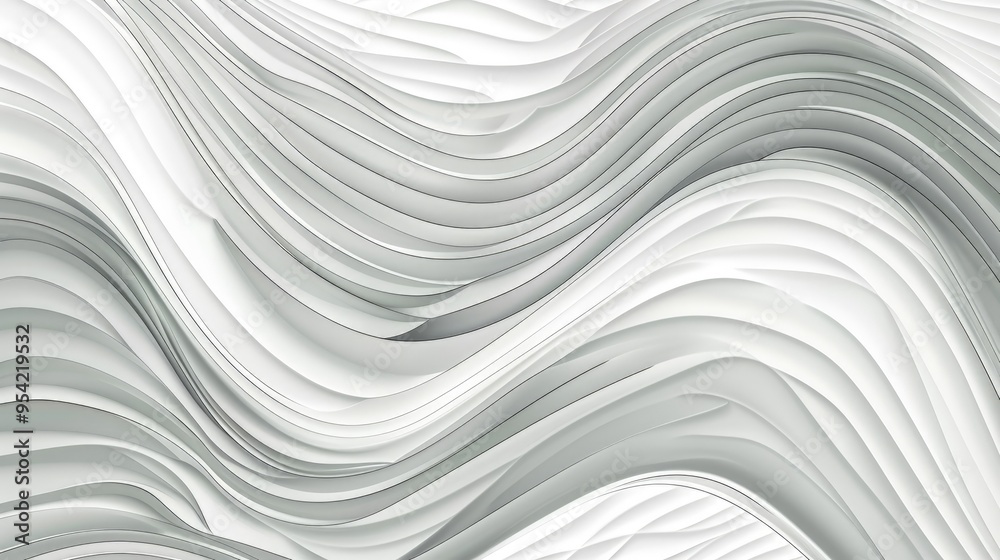 Abstract wavy design in white and gray tones, creating a sense of depth and movement. Abstract wavy design in white and gray tones, creating a sense of depth and movement.