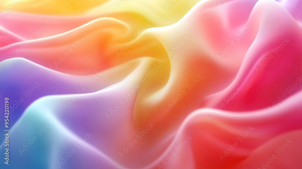 Obraz premium Colorful background with rainbow-colored waves and a soft gradient