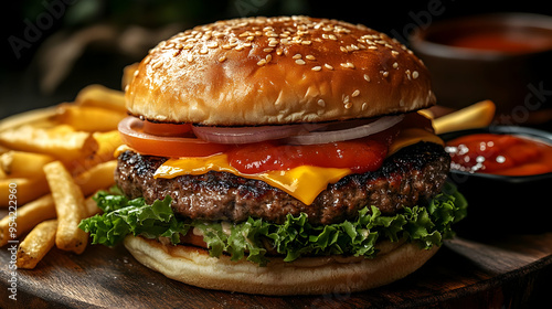 Juicy Cheeseburger with Let...