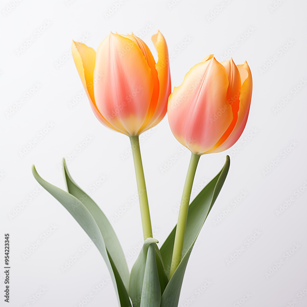Naklejka premium bouquet of yellow tulips isolated on white