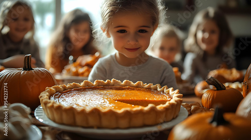 Little girl looks at delici...