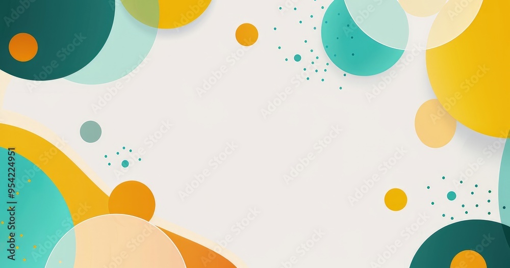 Abstract design featuring colorful circles and shapes on a light background. Abstract design featuring colorful circles and shapes on a light background.