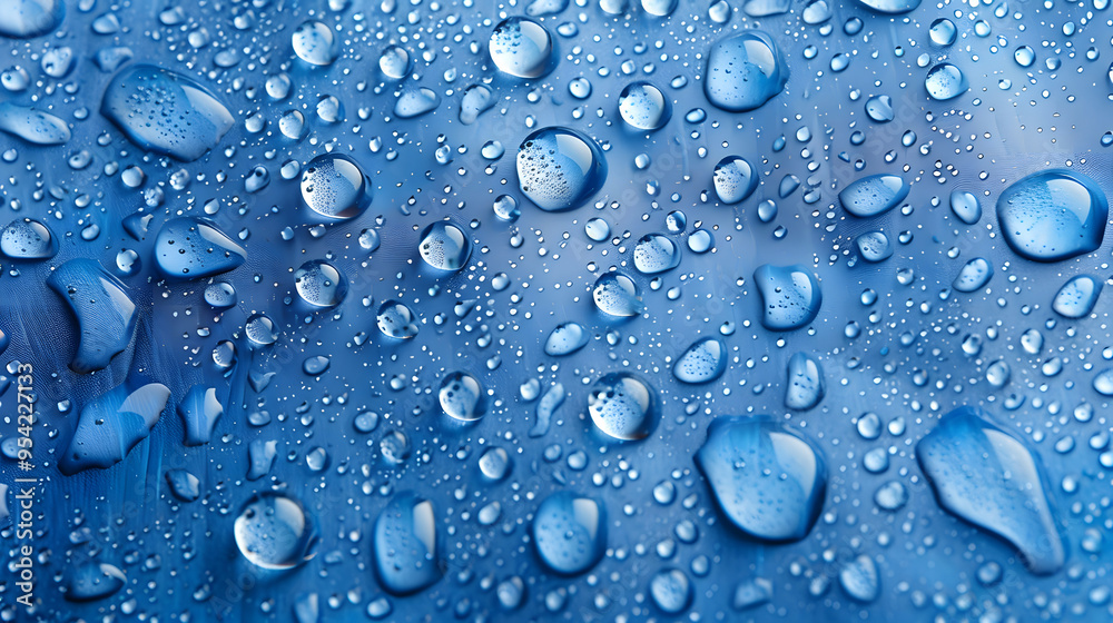 Water drops on blue background Water drops on blue background