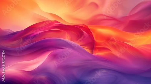 A vibrant and abstract painting featuring a mix of colors. photo