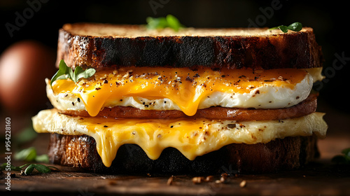 Melted cheese and egg sandw...