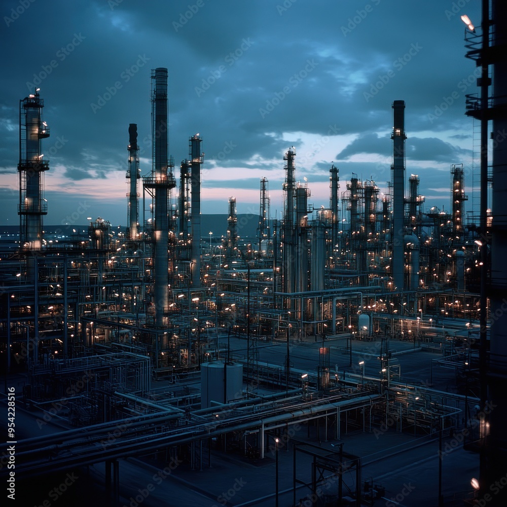 Industrial Landscape at Twilight Industrial Landscape at Twilight