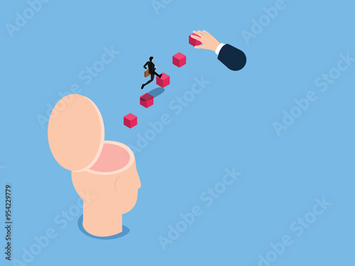Personal development -  knowledge or skill to achieve success 3d isometric vector illustration