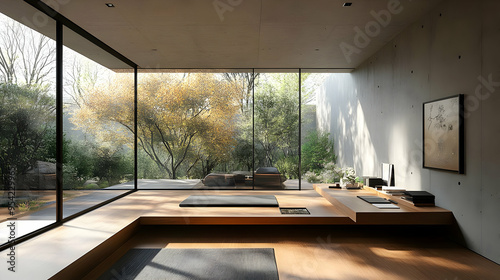 Minimalist modern living sp...