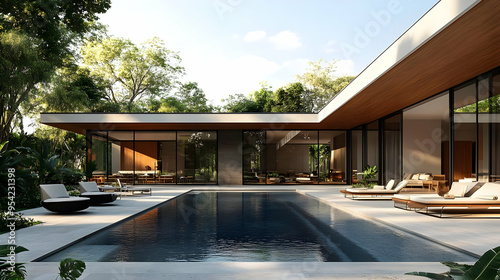 Modern house with a swimmin...