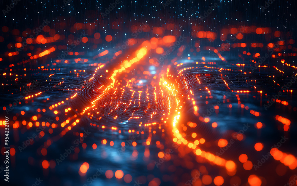 Naklejka premium Intricate Patterns of Encrypted Symbols for Information Security