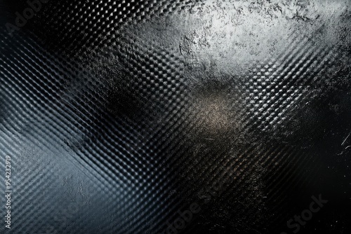 Monochrome abstract metallic dark background with noise , ai