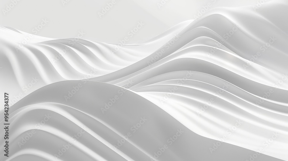 A smooth, flowing white abstract landscape with gentle waves and curves. A smooth, flowing white abstract landscape with gentle waves and curves.