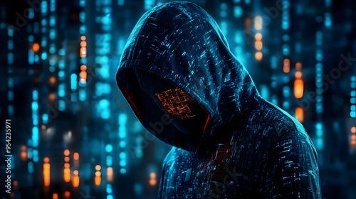 Mysterious hooded figure wi...