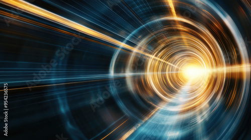 Abstract Technology Background with Circular Lights and Motion B