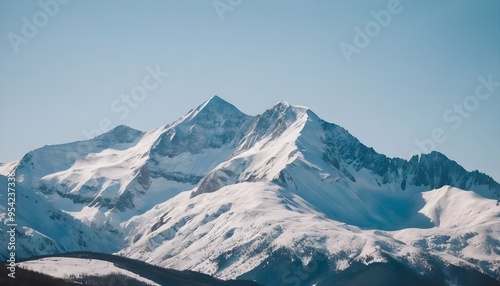 snow covered mountains in winter