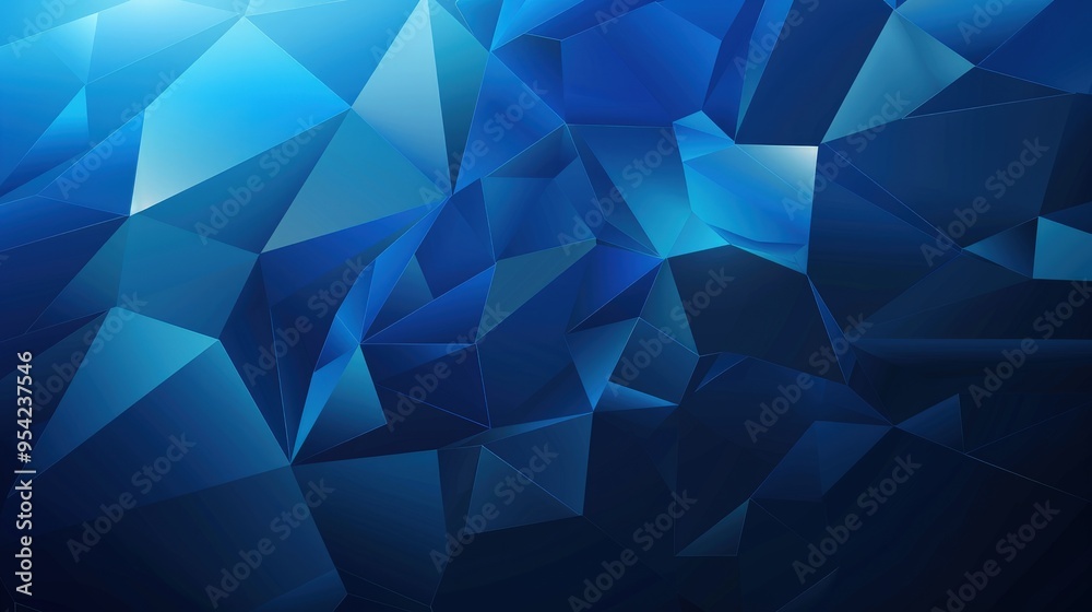 Fototapeta premium Abstract geometric background with shades of blue, ideal for digital designs and wallpapers.
