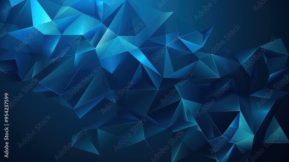 Fototapeta premium A vibrant abstract design featuring geometric shapes in shades of blue.