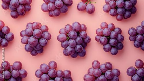 Overhead view of red grapes...