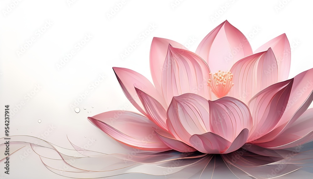 pink lotus flower on white background pink lotus flower on white background