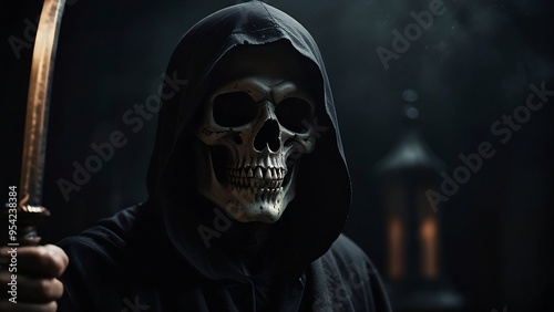 scary halloween zombie, scary halloween vampire, Grim reaper, scary and horror shot death