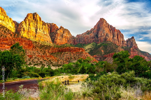 The beautiful spring scenery of Zion National Park. Utah-USA