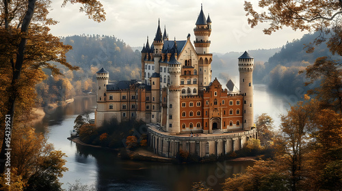 Picturesque fairytale castl...