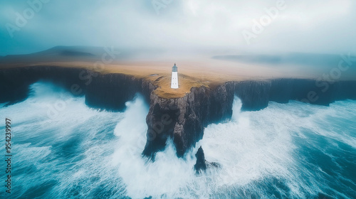 Signal Tower on a rocky coastline photo