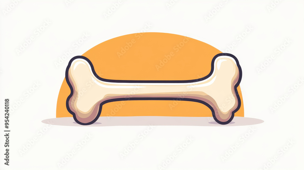 Fun cartoon bone icon highlighting a pets love for bones, ideal for playful designs and petthemed content. Fun cartoon bone icon highlighting a pets love for bones, ideal for playful designs and petthemed content.