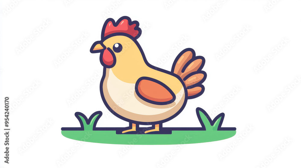 A modern outline of a hen symbolizes poultry farming, showcasing the essence of agriculture and livestock care. A modern outline of a hen symbolizes poultry farming, showcasing the essence of agriculture and livestock care.