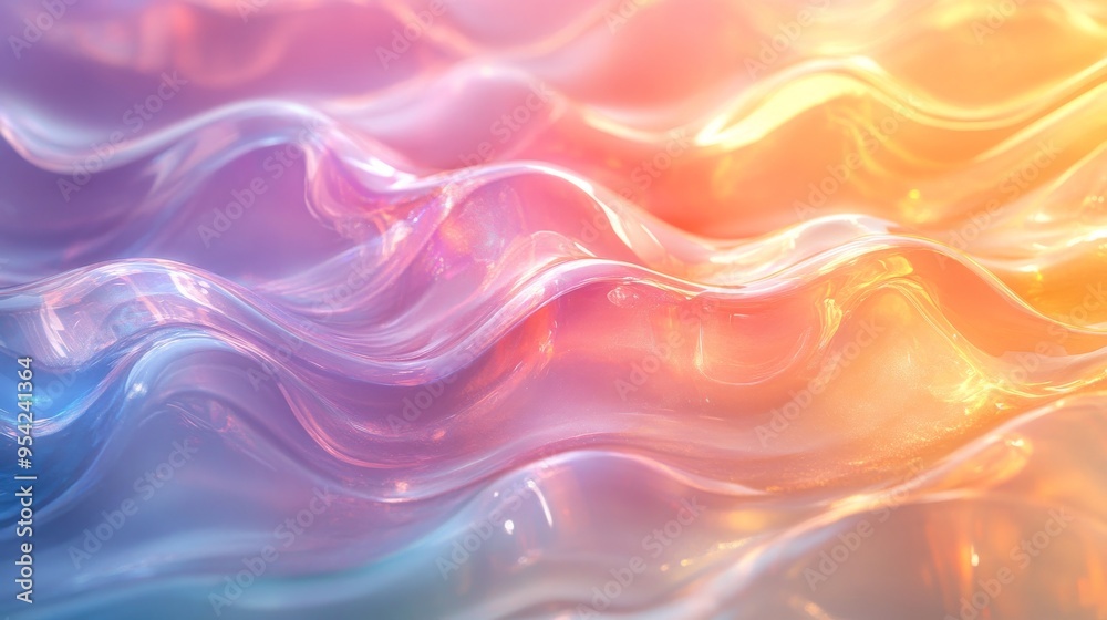 Obraz premium Abstract Wavy Pattern with Pastel and Warm Tones