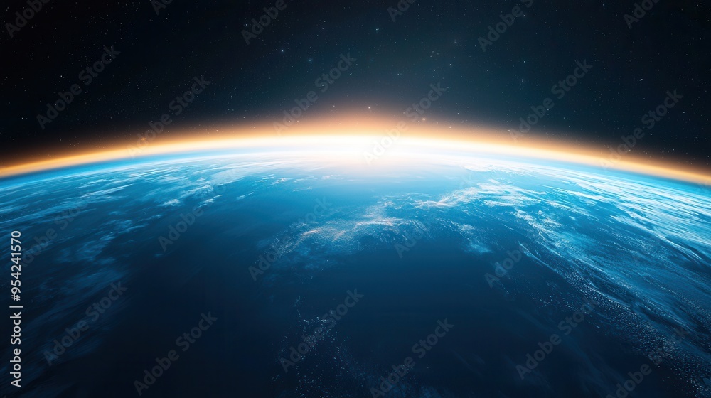 Earth From Space With Sunrise Earth From Space With Sunrise