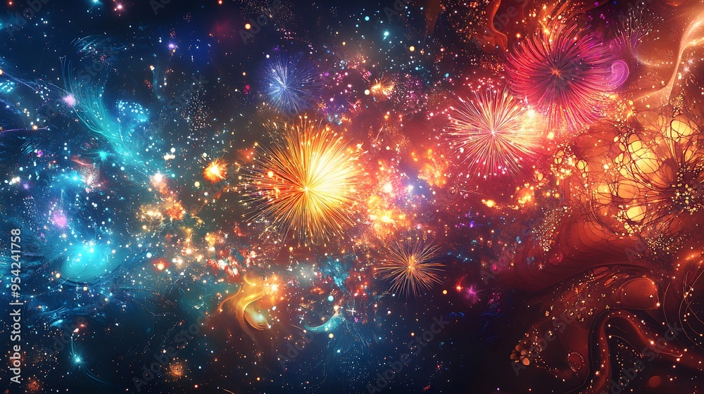 1. **A vibrant and festive New Year 2025 poster featuring colorful fireworks bursting in the night sky, with a dazzling display of bright lights and a backdrop of shimmering stars and elegant 1. **A vibrant and festive New Year 2025 poster featuring colorful fireworks bursting in the night sky, with a dazzling display of bright lights and a backdrop of shimmering stars and elegant