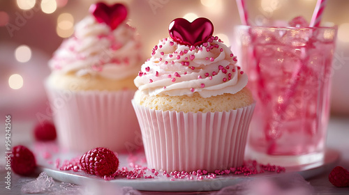 Pink Valentine's Day cupcak...