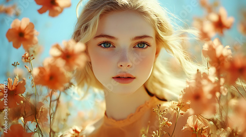 Portrait of a beautiful blo...