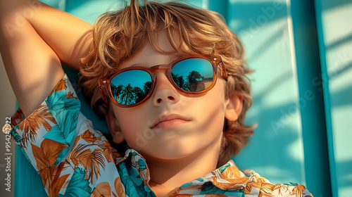 Portrait of a boy wearing s...