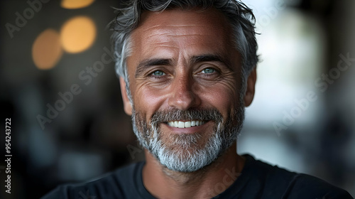 Portrait of a mature man with a friendly smile, close-up.