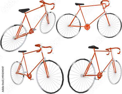 Vector sketch illustration of silhouette design of racing bike with thin frame for increased speed