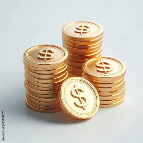 Free  Money vector money photo Gold coins and banknotes 3d cartoon style icon black Friday 
