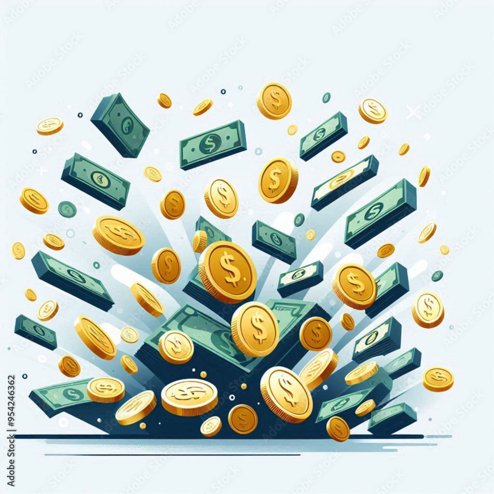Free Money vector money photo Gold coins and banknotes 3d cartoon style icon black Friday
Free Money vector money photo Gold coins and banknotes 3d cartoon style icon black Friday