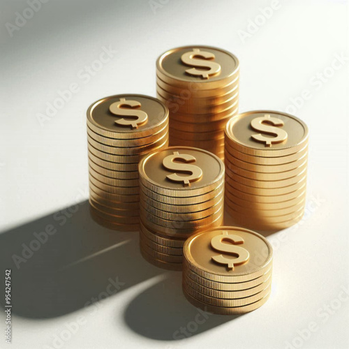 Free  Money vector money photo Gold coins and banknotes 3d cartoon style icon black Friday 
