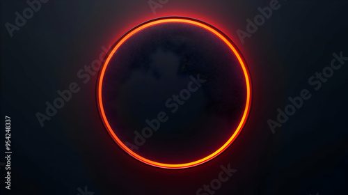 Red glowing circle on a bla...