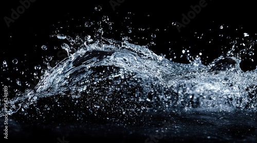 Water Splashing on a Black Background