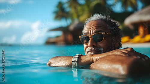 Relaxed senior man in sungl...