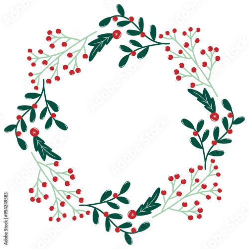 Wallpaper Mural Christmas frame and borders.Hand drawn Torontodigital.ca