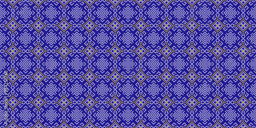 Cross Stitch. Ethnic patterns seamless. Design for Clothing, fabric, batik, Knitwear, Embroidery, Ikkat, Geometric Pixel pattern. Traditional Design seamless background for print on fabric. Vector art