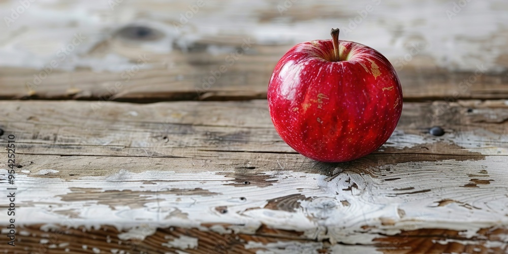 Fotografie red apple on wooden background