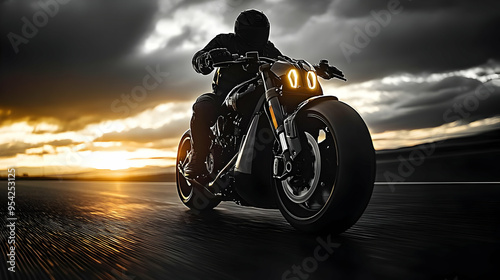 Silhouette of a motorcycle ...