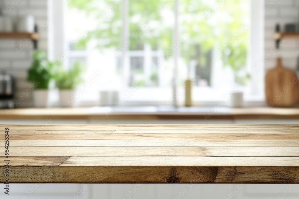 kitchen table background, wood counter top on blur of white clean abstract home interior with bokeh. used for display or montage your wooden for dining background. table banner, ai kitchen table background, wood counter top on blur of white clean abstract home interior with bokeh. used for display or montage your wooden for dining background. table banner, ai