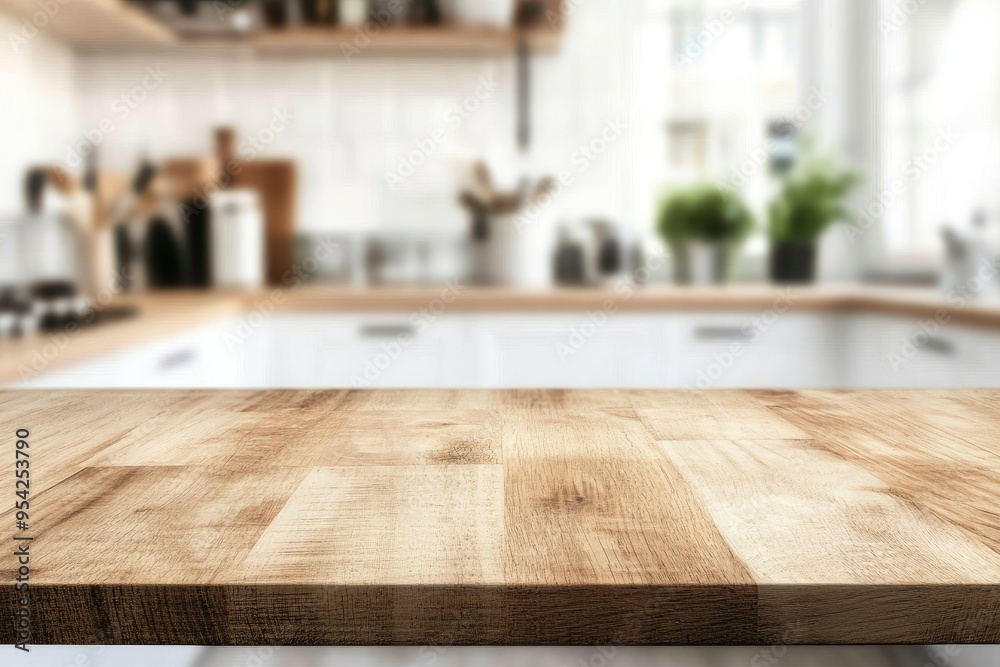 kitchen table background, wood counter top on blur of white clean abstract home interior with bokeh. used for display or montage your wooden for dining background. table banner, ai kitchen table background, wood counter top on blur of white clean abstract home interior with bokeh. used for display or montage your wooden for dining background. table banner, ai