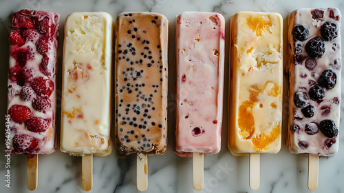 Six different flavor popsic...